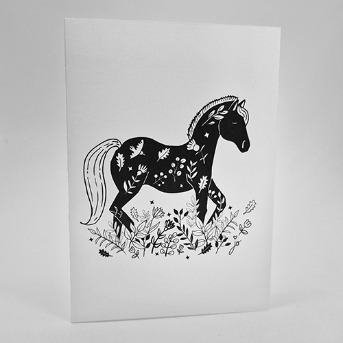 carte A6 avec enveloppe - cheval