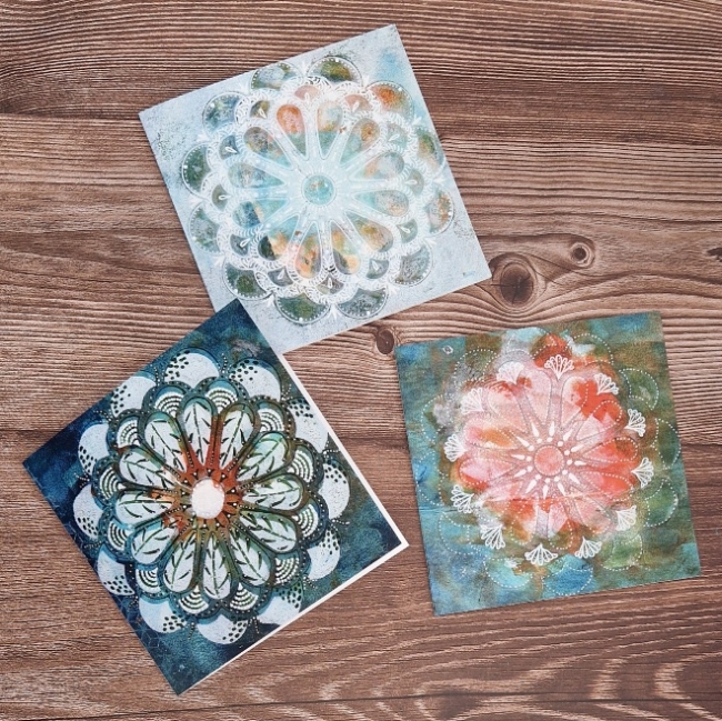 lot de 3 cartes avec enveloppes - créations Annick