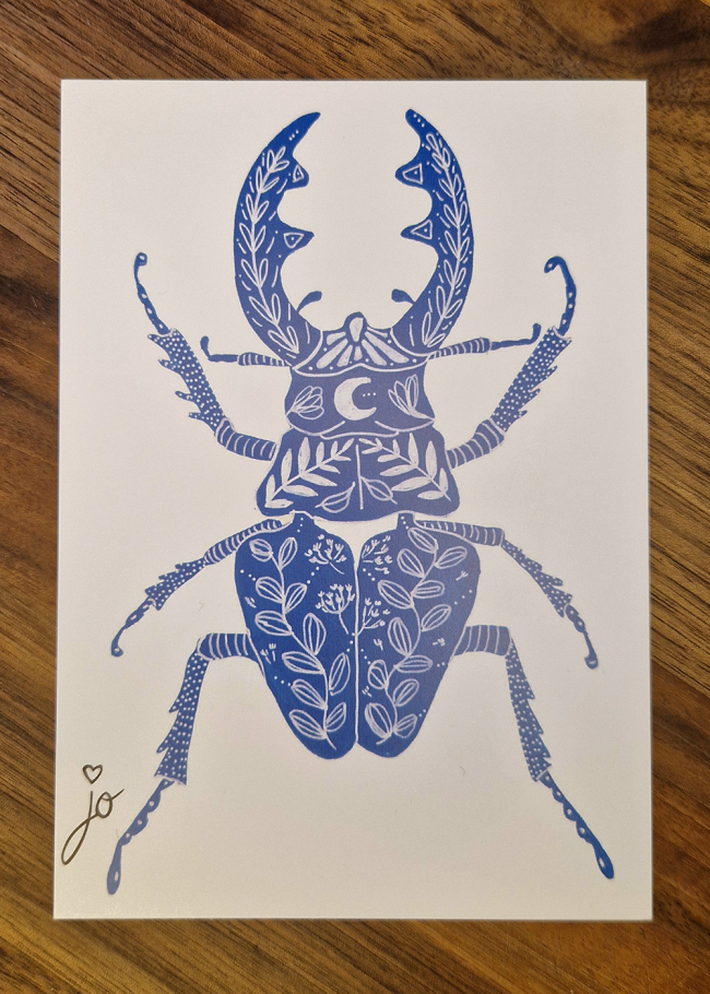 carte postale - lucane cerf-volant