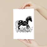 carte A6 avec enveloppe - cheval